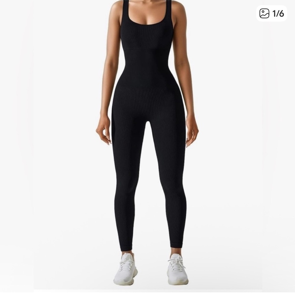OQQ Full Length Ribbed Jumpsuit
